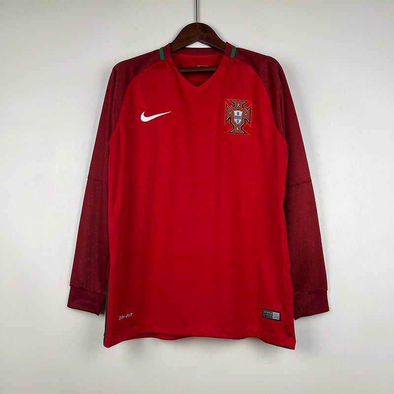 Jersey Portugal Retrô 2016 Manga Longa Vermelho