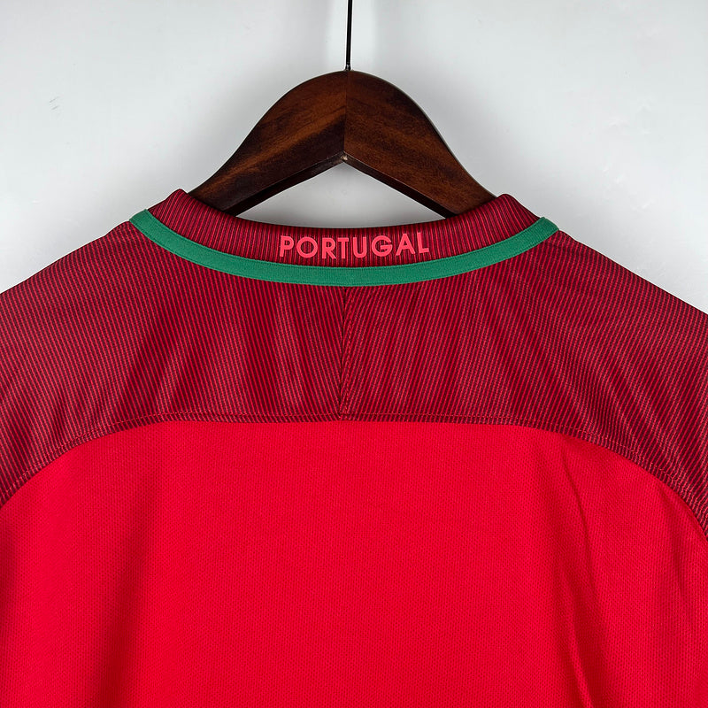 Jersey Portugal Retrô 2016 Manga Longa Vermelho