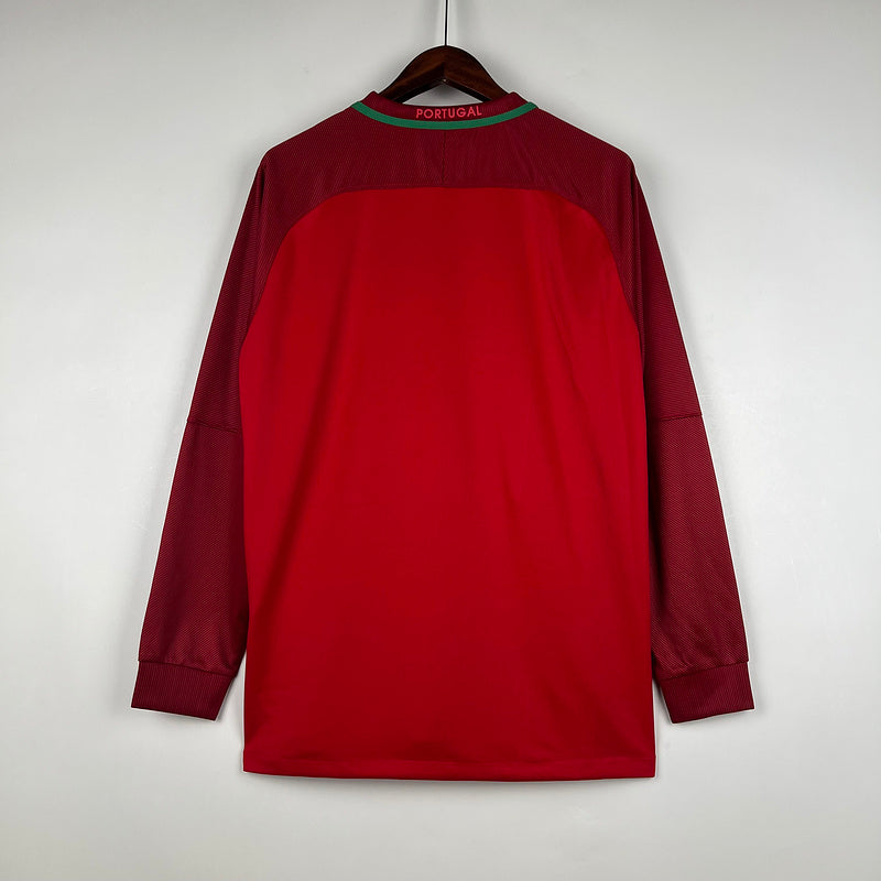 Jersey Portugal Retrô 2016 Manga Longa Vermelho